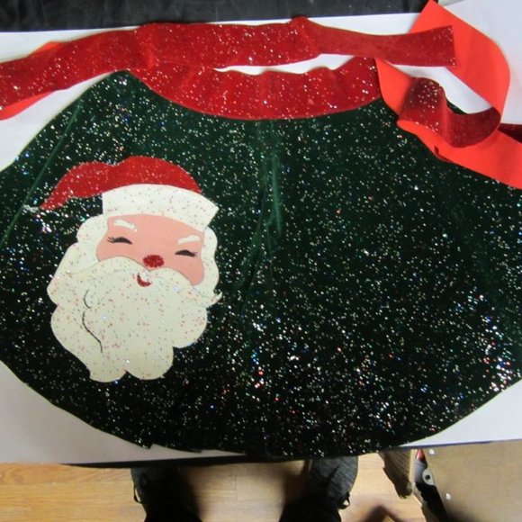 CHRISTMAS DECOR SET OF 5, STOCKINGS/TABLECLOTH/CHEER BAG/TREE SKIRT 70'S-90'S - Picture 5 of 10